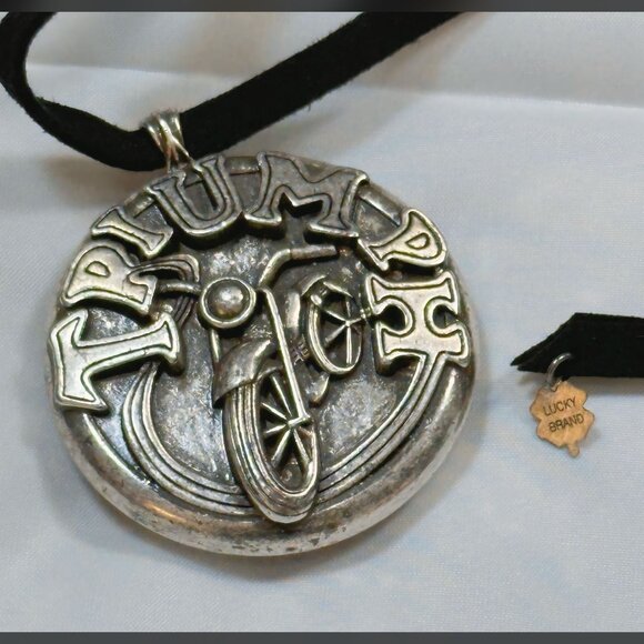 Triumph Motorcycle Lucky Necklace Heavy Medallion Adjustable Unisex Vintage HTF - Picture 8 of 9